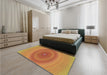 Patterned Orange Red Orange Rug in a Bedroom, pat1089brn