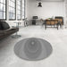 Round Patterned Dark Gray Rug in a Office, pat1089gry