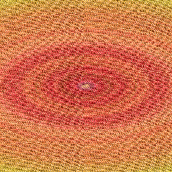 Round Patterned Scarlet Red Rug, pat1089org