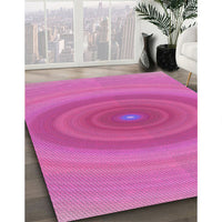 Patterned Deep Pink Rug, pat1089pur