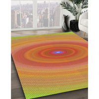 Patterned Yellow Modern Rug, pat1089