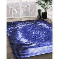 Patterned Light Slate Blue Rug, pat109blu