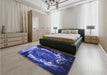 Patterned Light Slate Blue Rug in a Bedroom, pat109blu