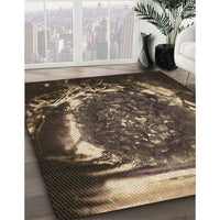 Patterned Burgundy Brown Rug, pat109brn