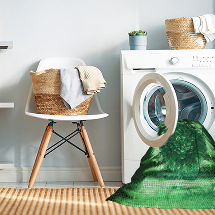 Machine Washable Transitional Deep Emerald Green Rug in a Washing Machine, wshpat109grn