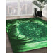 Patterned Deep Emerald Green Rug in Family Room, pat109grn