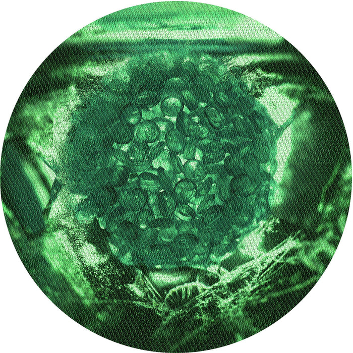 Square Patterned Deep Emerald Green Rug, pat109grn