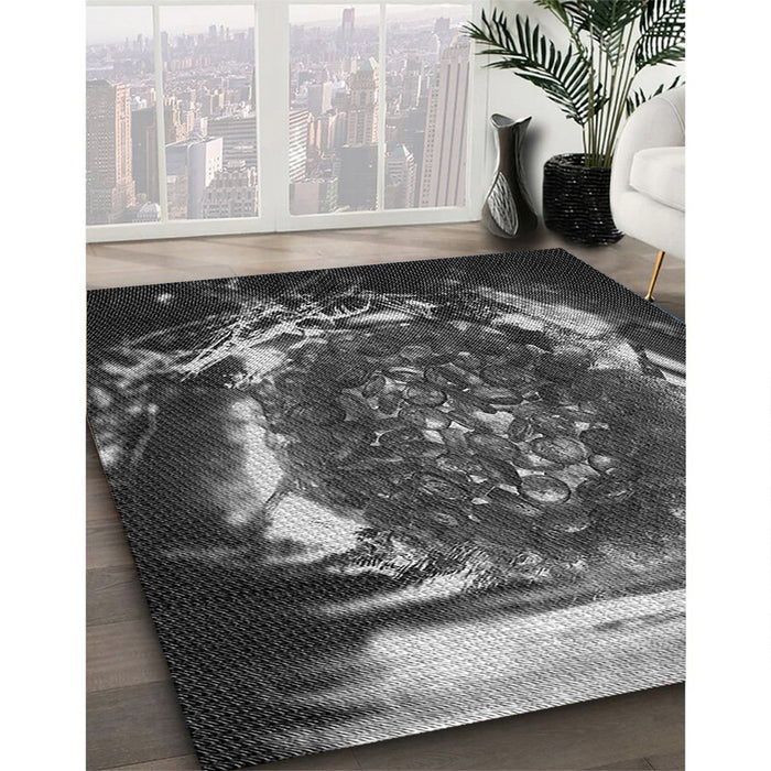 Machine Washable Transitional Charcoal Black Rug in a Family Room, wshpat109gry