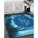 Machine Washable Transitional Deep Sky Blue Rug in a Family Room, wshpat109lblu