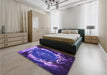 Patterned Purple Rug in a Bedroom, pat109pur