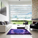 Square Patterned Purple Rug in a Living Room, pat109pur