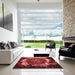 Square Patterned Red Rug in a Living Room, pat109rd