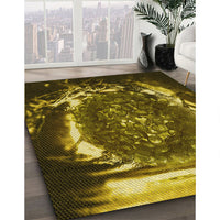 Patterned Caramel Brown Rug, pat109yw