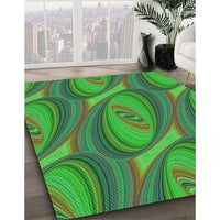 Patterned Green Rug, pat1090grn