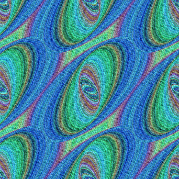 Round Patterned Dark Turquoise Green Rug, pat1090lblu