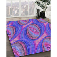 Patterned Blue Violet Purple Rug, pat1090pur