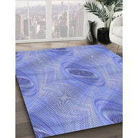 Patterned Denim Blue Rug, pat1091blu