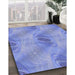 Machine Washable Transitional Denim Blue Rug in a Family Room, wshpat1091blu