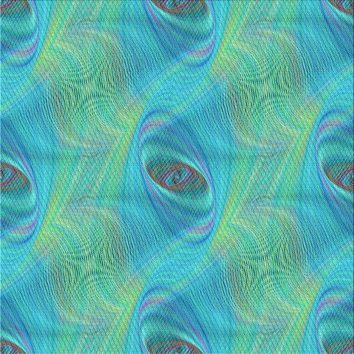 Round Patterned Bright Turquoise Blue Rug, pat1091lblu