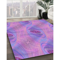 Patterned Bright Lilac Purple Rug, pat1091pur