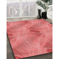 Patterned Fire Red Rug, pat1091rd