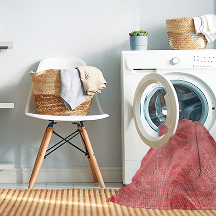 Machine Washable Transitional Fire Red Rug in a Washing Machine, wshpat1091rd