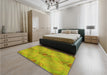 Patterned Dark Golden Brown Rug in a Bedroom, pat1091yw