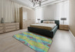 Machine Washable Transitional Light Green Rug in a Bedroom, wshpat1091