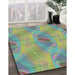 Machine Washable Transitional Light Green Rug in a Family Room, wshpat1091