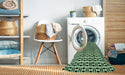 Machine Washable Transitional Dark Forest Green Rug in a Washing Machine, wshpat1092grn