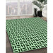 Machine Washable Transitional Dark Forest Green Rug in a Family Room, wshpat1092grn