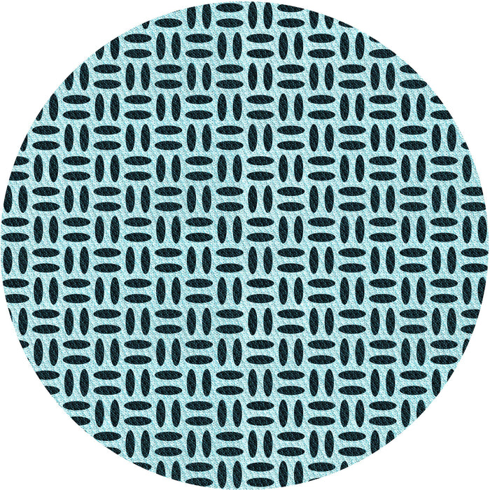 Square Patterned Deep-Sea Blue Rug, pat1092lblu
