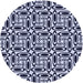 Square Patterned Midnight Blue Rug, pat1093blu