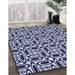 Patterned Midnight Blue Rug in Family Room, pat1093blu