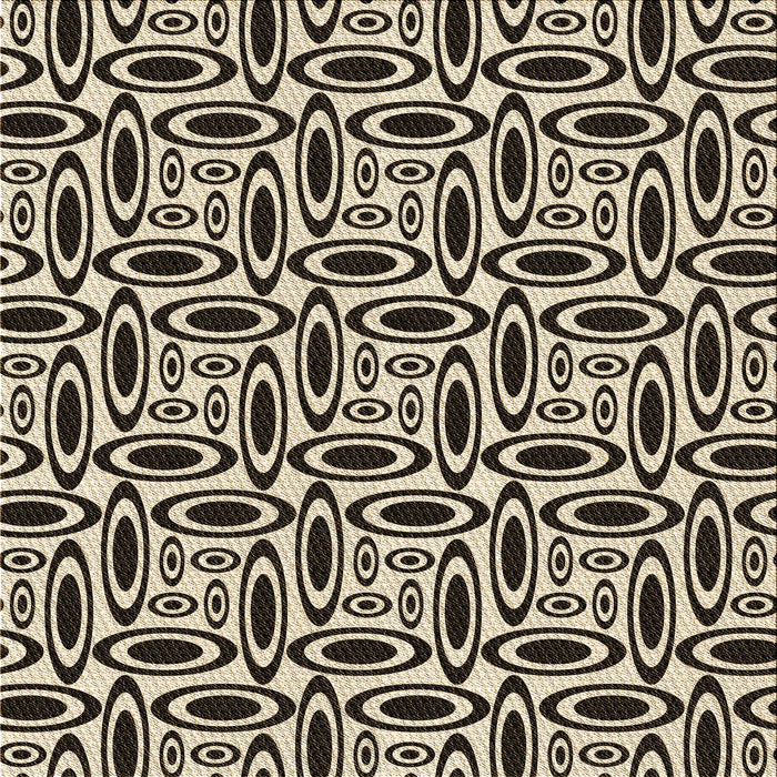 Round Patterned Deep Peach Orange Rug, pat1093brn