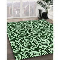 Patterned Light Green Rug, pat1093grn