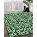 Patterned Light Green Rug in Family Room, pat1093grn