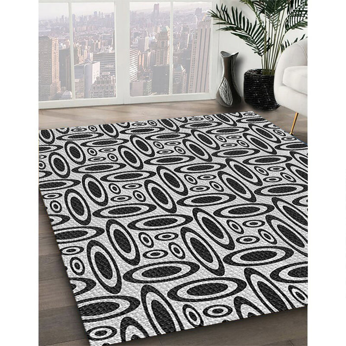 Machine Washable Transitional Charcoal Black Rug in a Family Room, wshpat1093gry