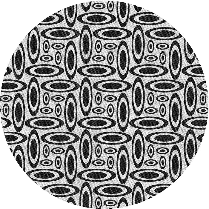 Square Patterned Charcoal Black Rug, pat1093gry