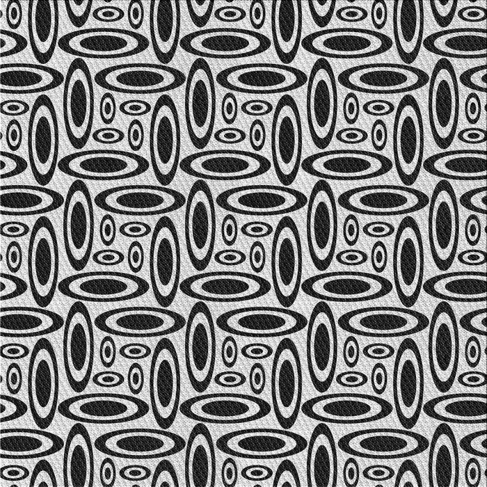 Round Patterned Charcoal Black Rug, pat1093gry