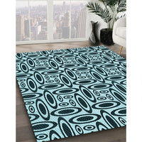 Patterned Blue Rug, pat1093lblu