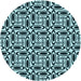 Square Patterned Blue Rug, pat1093lblu