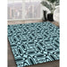 Patterned Blue Rug in Family Room, pat1093lblu