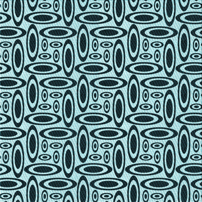 Round Patterned Blue Rug, pat1093lblu