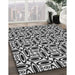 Machine Washable Transitional Charcoal Black Rug in a Family Room, wshpat1093