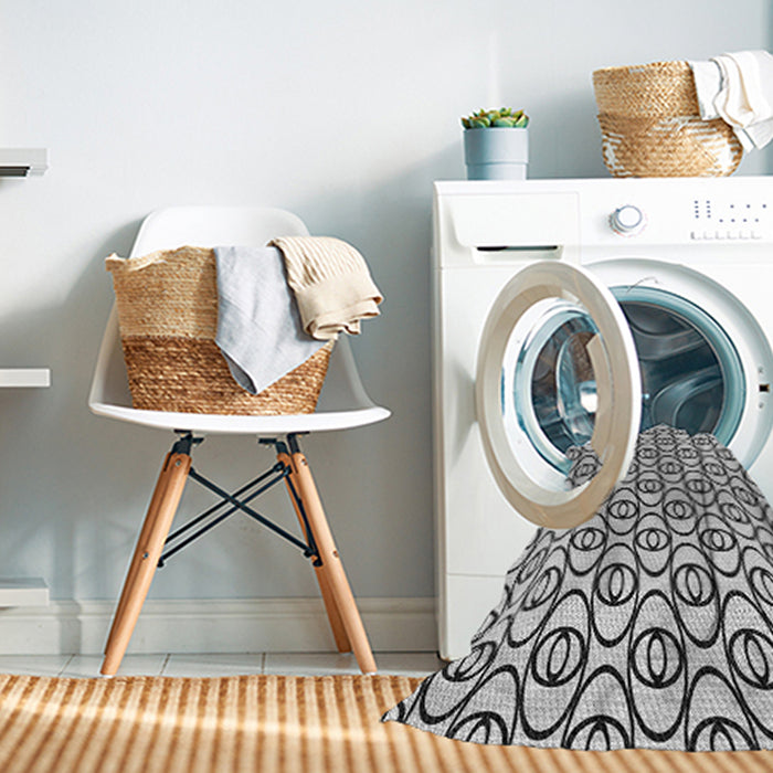 Machine Washable Transitional Platinum Gray Rug in a Washing Machine, wshpat1094gry