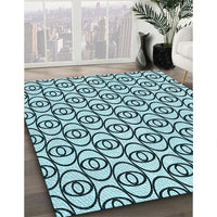 Patterned Electric Blue Rug, pat1094lblu