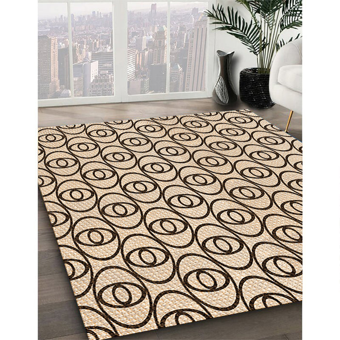 Patterned Golden Blonde Gold Rug in Family Room, pat1094org