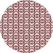Square Patterned Brown Red Rug, pat1094rd