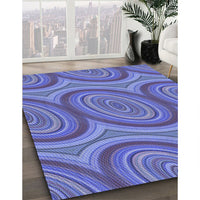 Patterned Sky Blue Rug, pat1095blu